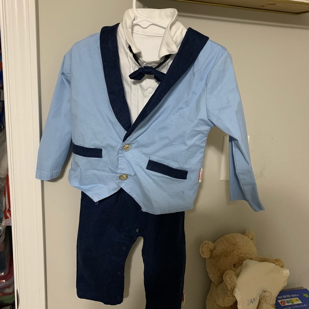 Baby suit, pants, jacket, bow